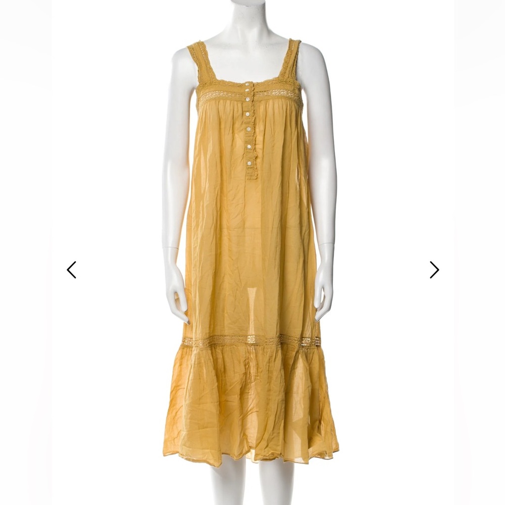 Doen Yellow midi Dress
